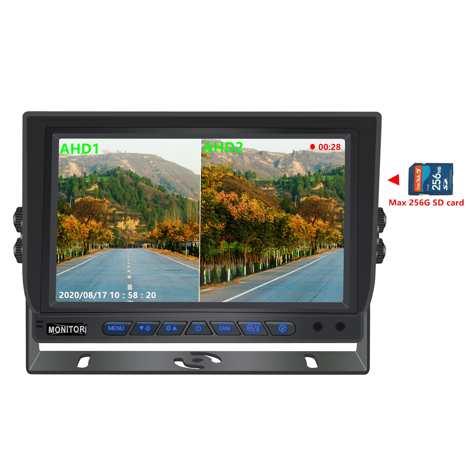 IPS AHD Split View DVR Monitor - Heavy Duty & Secure